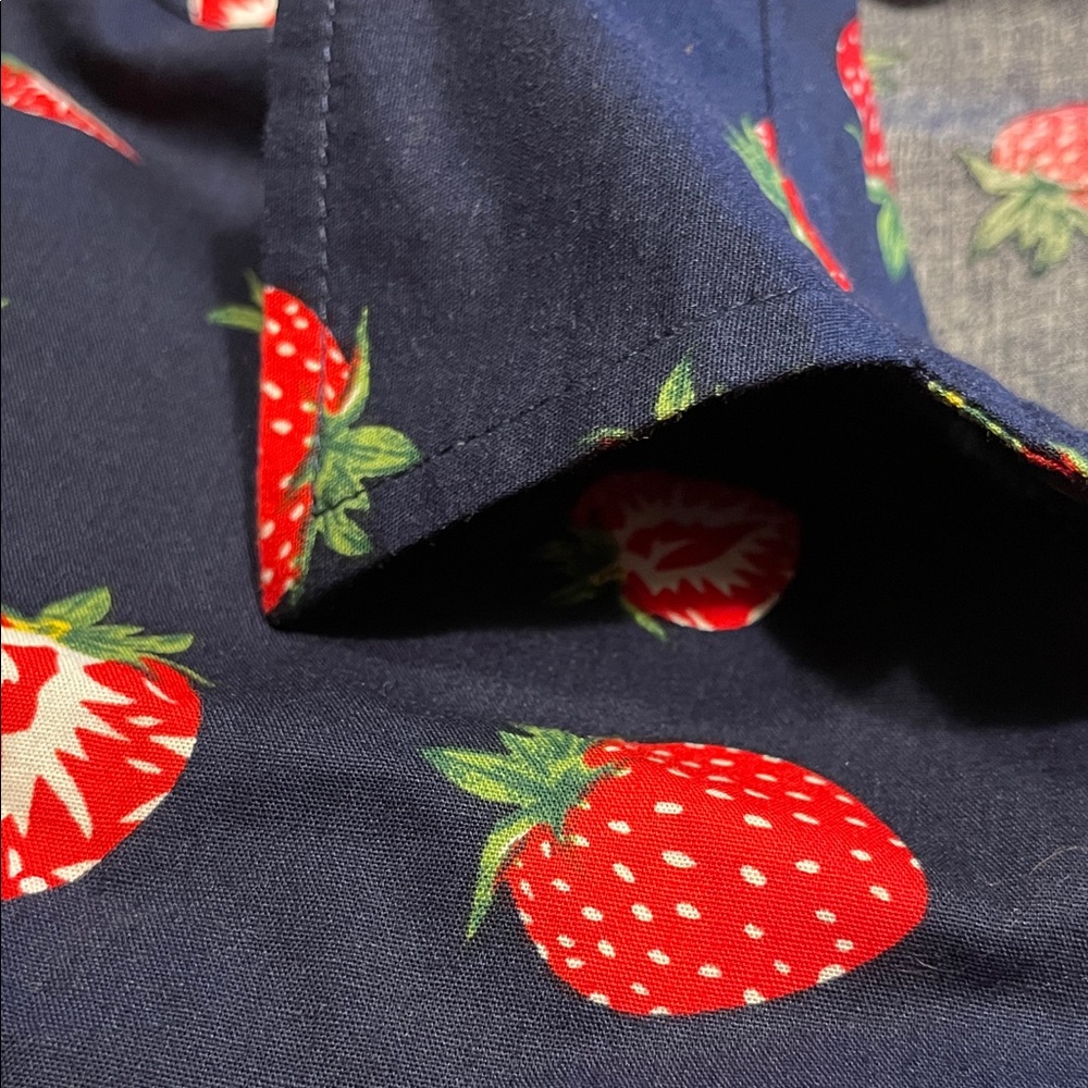 JOGAL Men's Blue Strawberry Print Casual Shirt - Picture 5 of 10